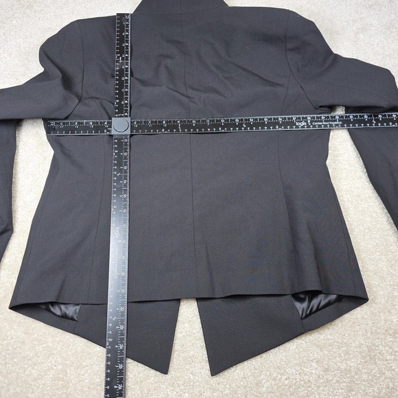 Eileen Fisher Blazer Womens 12 Black Stand Collar One-Button Classic Formal - Picture 8 of 8